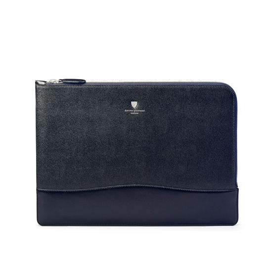 City Large Tech Folio in Navy Saffiano from Aspinal of London