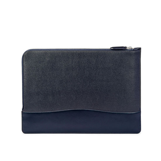 City Large Tech Folio in Navy Saffiano from Aspinal of London