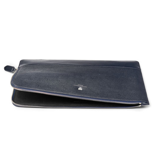 City Large Tech Folio in Navy Saffiano from Aspinal of London