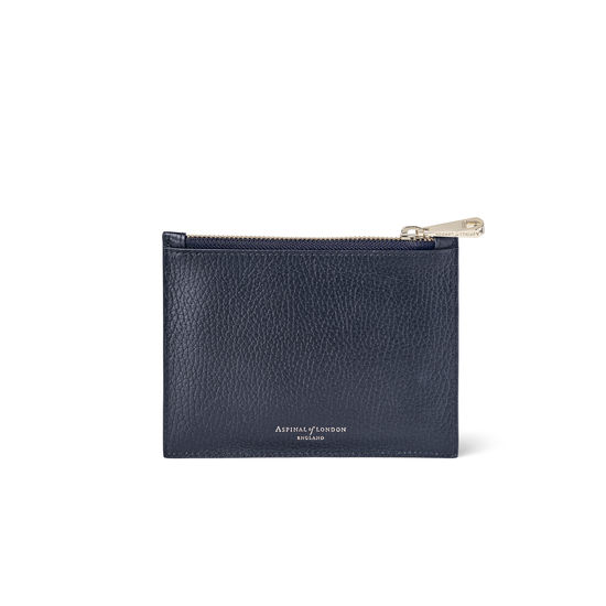 Small Essential 'A' Pouch in Navy Pebble from Aspinal of London