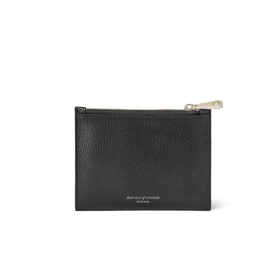 Small Essential 'A' Pouch in Black Pebble from Aspinal of London