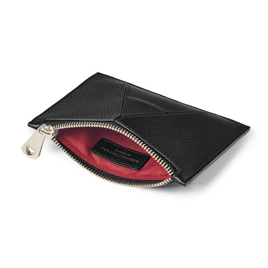 Small Essential 'A' Pouch in Black Pebble from Aspinal of London