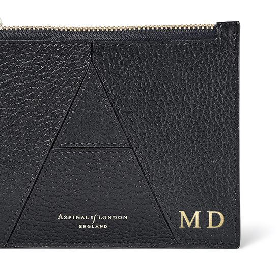 Small Essential 'A' Pouch in Black Pebble from Aspinal of London