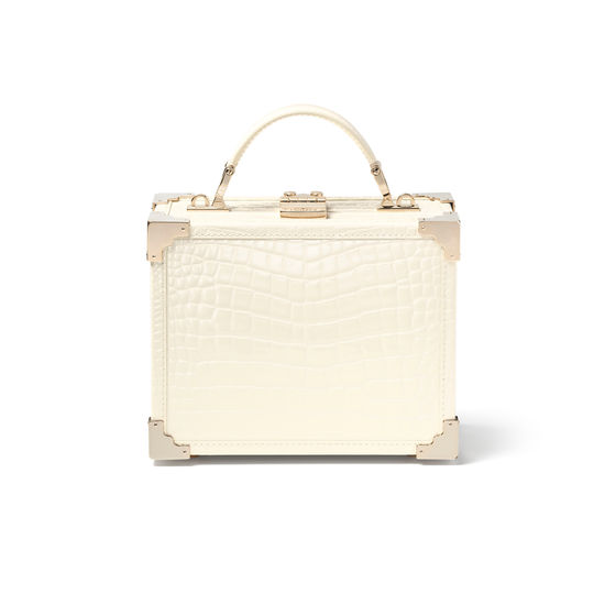 The Trunk in Ivory Patent Croc from Aspinal of London
