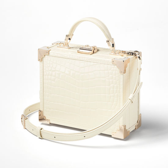 The Trunk in Ivory Patent Croc from Aspinal of London