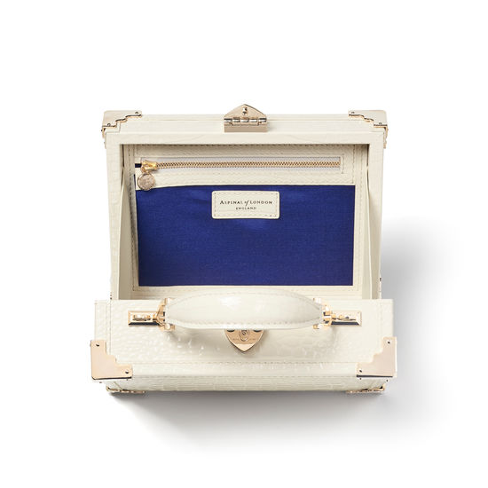 The Trunk in Ivory Patent Croc from Aspinal of London
