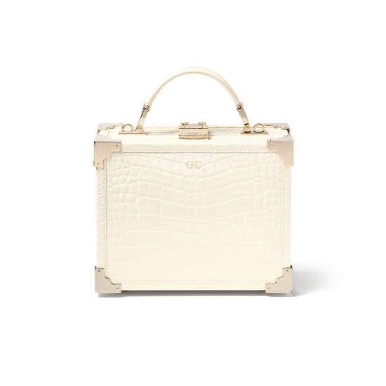 The Trunk in Ivory Patent Croc from Aspinal of London