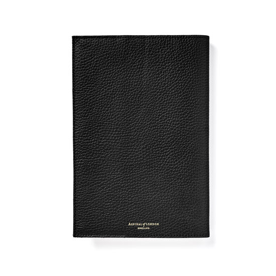 A5 Refillable Journal in Black Pebble from Aspinal of London