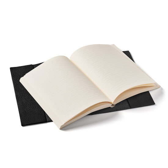 A5 Refillable Journal in Black Pebble from Aspinal of London