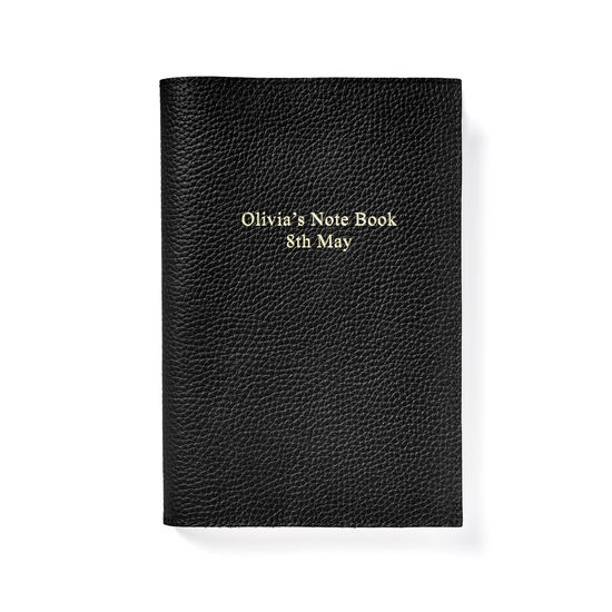 A5 Refillable Journal in Black Pebble from Aspinal of London