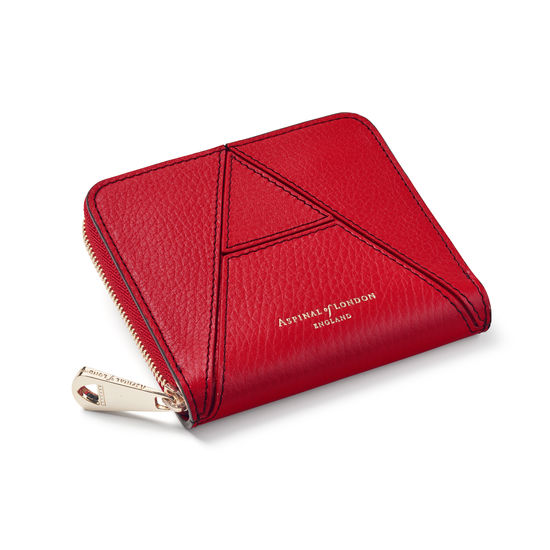 ‘A’ Purse in Cherry Pebble from Aspinal of London