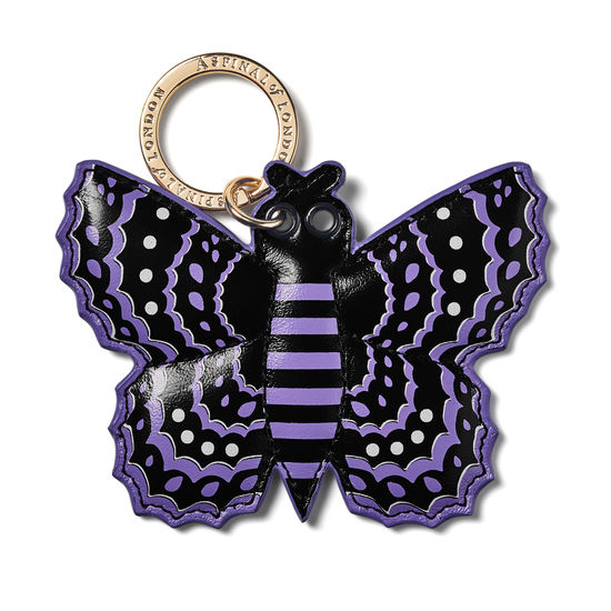 Butterfly Keyring in Smooth English Lavender from Aspinal of London