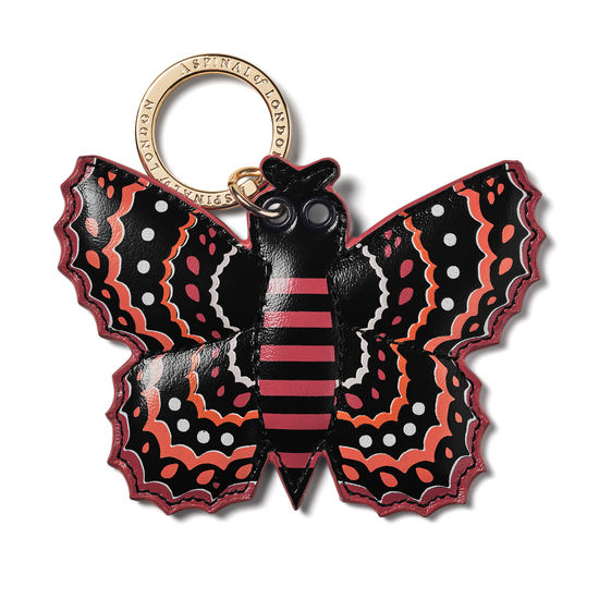 Butterfly Keyring in Smooth Cherry from Aspinal of London