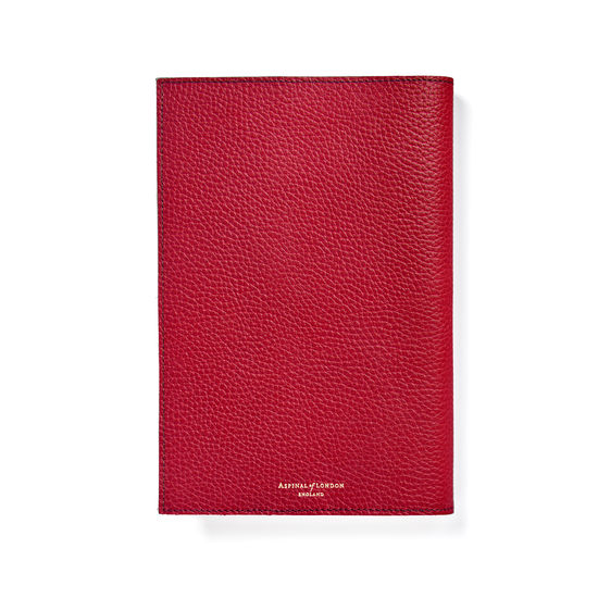 A5 Refillable Journal in Cherry Pebble from Aspinal of London