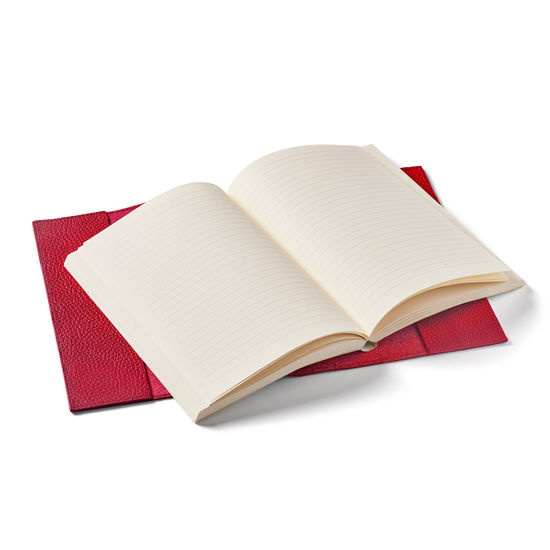 A5 Refillable Journal in Cherry Pebble from Aspinal of London