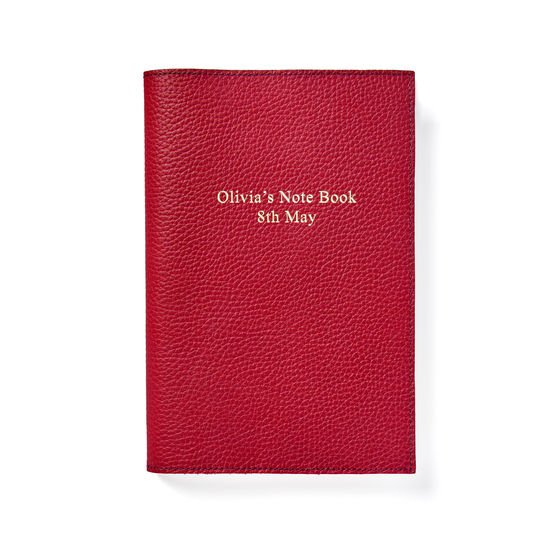 A5 Refillable Journal in Cherry Pebble from Aspinal of London