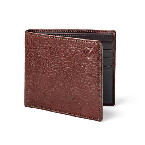 8 Card Billfold Wallet in Tobacco Pebble from Aspinal of London