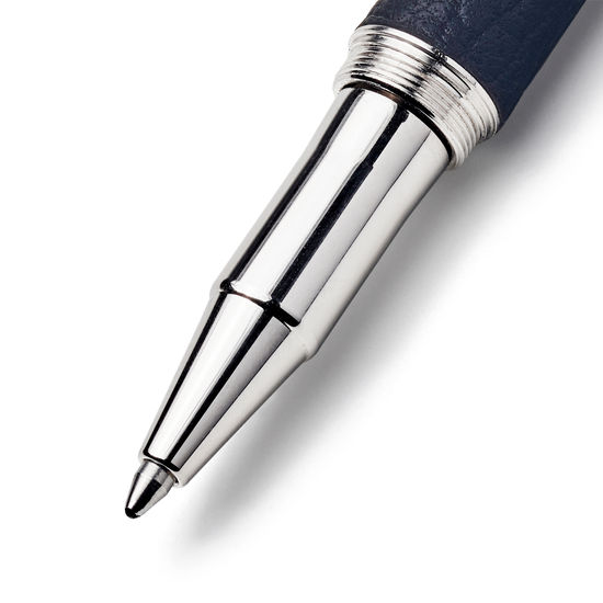 Rollerball Pen in Navy Pebble from Aspinal of London
