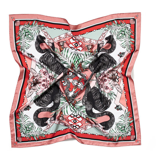 Emily Carter Silk Scarf - Fuchsia & Flamingo from Aspinal of London