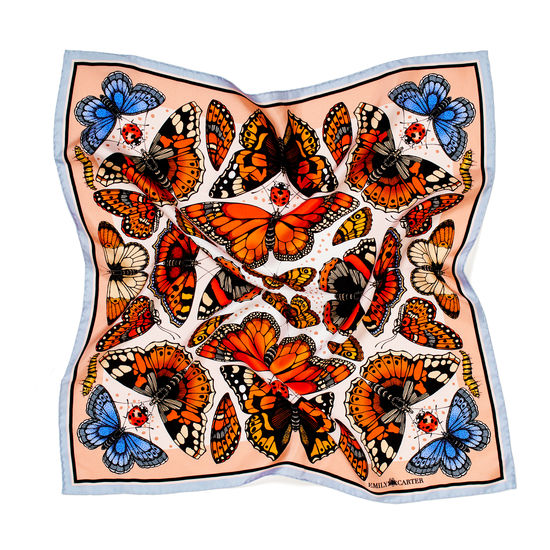 Emily Carter Silk Scarf - British Butterfly from Aspinal of London