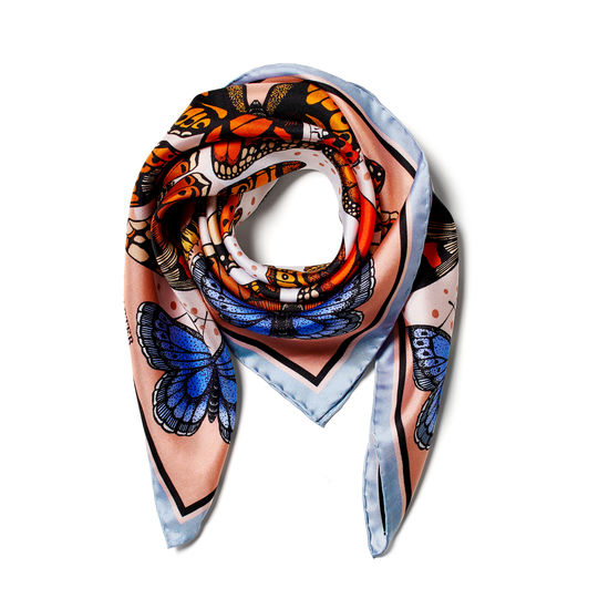 Emily Carter Silk Scarf - British Butterfly from Aspinal of London
