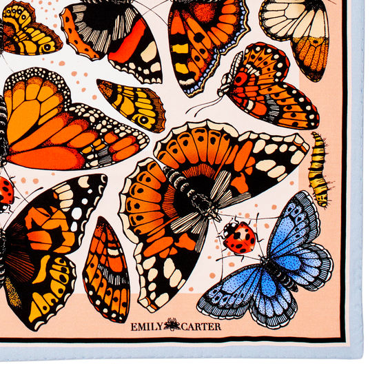 Emily Carter Silk Scarf - British Butterfly from Aspinal of London