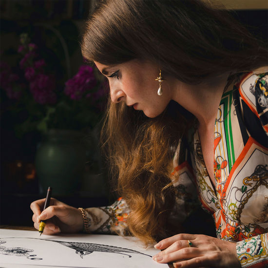 Emily Carter Silk Scarf - British Butterfly from Aspinal of London