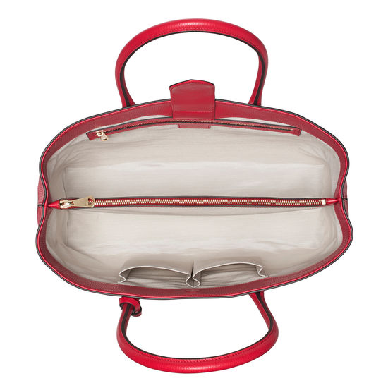 London Tote in Cherry Pebble from Aspinal of London