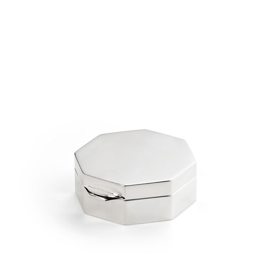 Sterling Silver Octagon Pill Box from Aspinal of London
