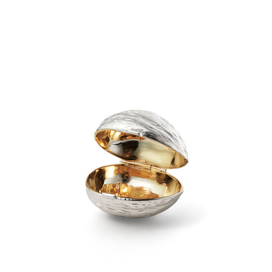 Sterling Silver Walnut Pill Box from Aspinal of London
