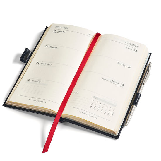 Slim Pocket Diary with Pen in Amazon Brown Croc from Aspinal of London