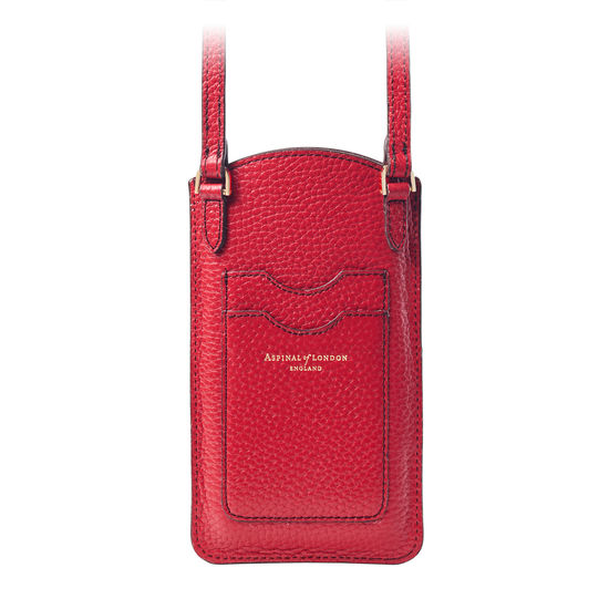 London Phone Case in Cherry Pebble from Aspinal of London