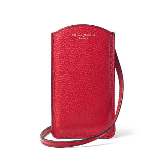 London Phone Case in Cherry Pebble from Aspinal of London