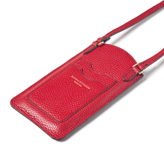 London Phone Case in Cherry Pebble from Aspinal of London