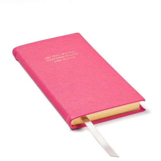 Aspinal Social Responsibility Diary in Bright Pink Saffiano from Aspinal of London