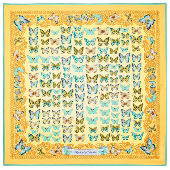 Butterfly Silk Scarf in Meadow Pure Silk Twill from Aspinal of London
