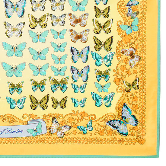 Butterfly Silk Scarf in Meadow Pure Silk Twill from Aspinal of London