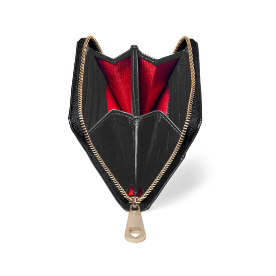 Slim Mini Continental Purse in Black Croc from Aspinal of London
