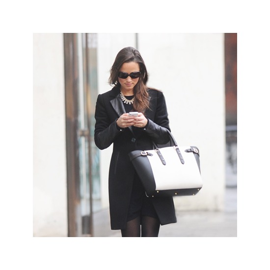 Marylebone Tote in Monochrome Saffiano from Aspinal of London