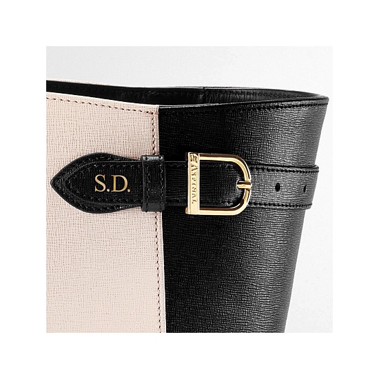 Marylebone Tote in Monochrome Saffiano from Aspinal of London
