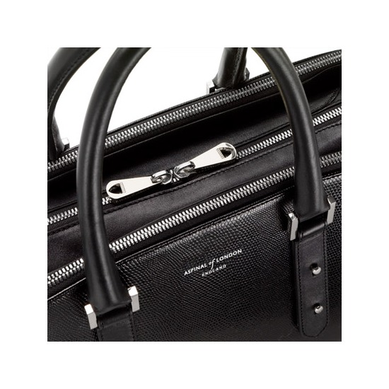 Brook Street Bag in Black Lizard from Aspinal of London