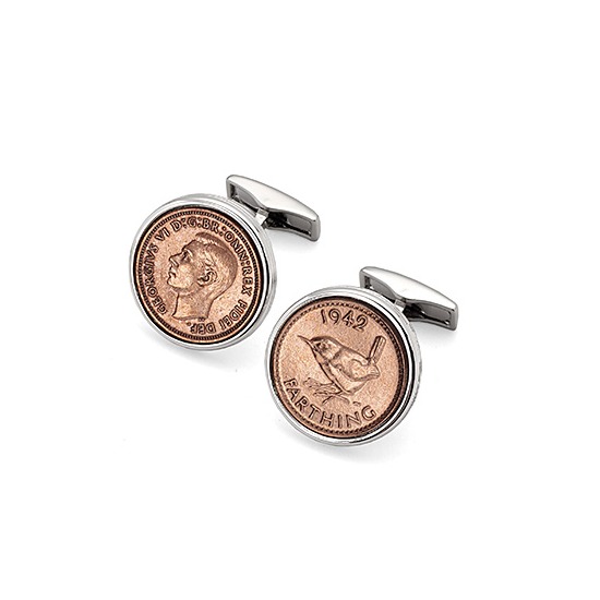 Farthing Cufflinks from Aspinal of London