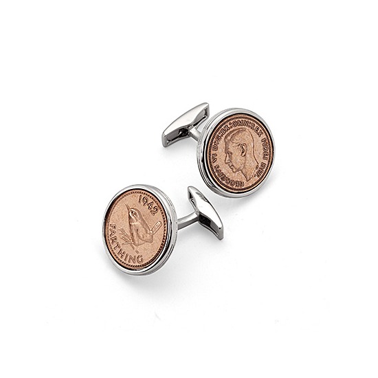 Farthing Cufflinks from Aspinal of London