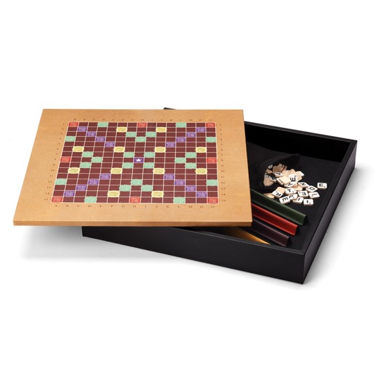 Scrabble Set in Camel Jewel Calf from Aspinal of London