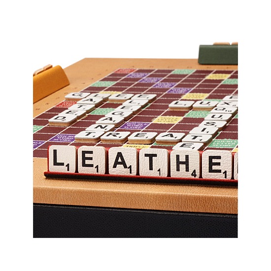 Scrabble Set in Camel Jewel Calf from Aspinal of London