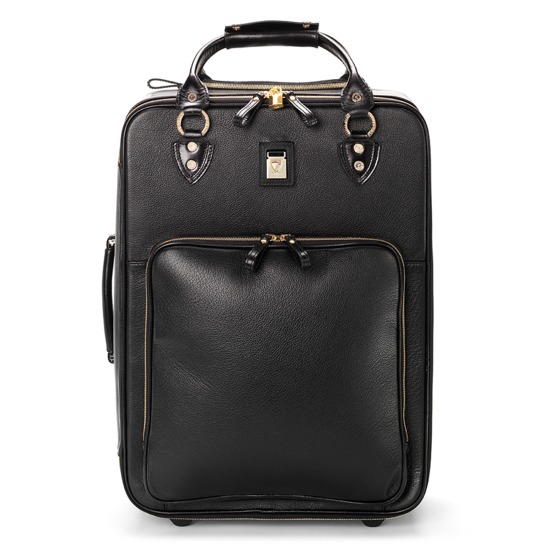 Large Cabin Case in Black Pebble from Aspinal of London