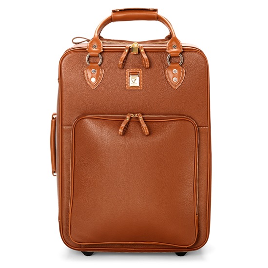 Large Cabin Case in Tan Pebble from Aspinal of London