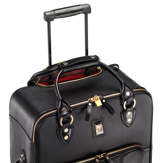 Large Cabin Case in Black Pebble from Aspinal of London