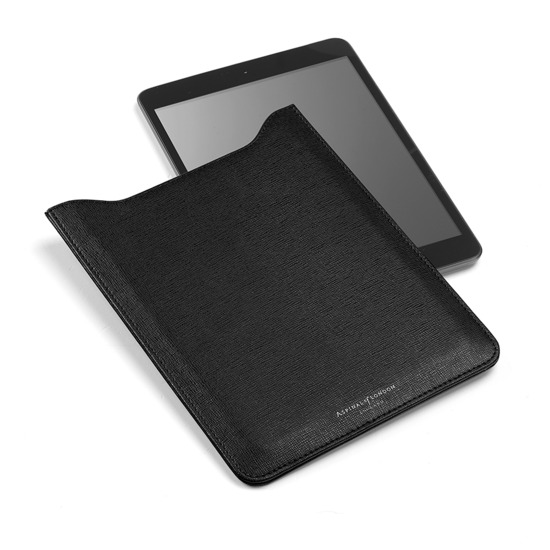 iPad Mini Sleeve in Black Saffiano from Aspinal of London