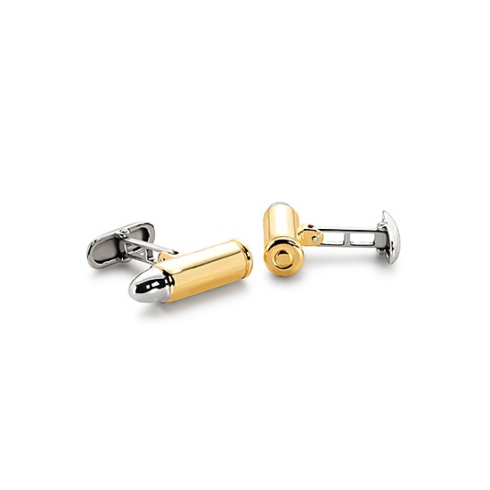 Sterling Silver & Gold Plated Bullet Cufflinks from Aspinal of London